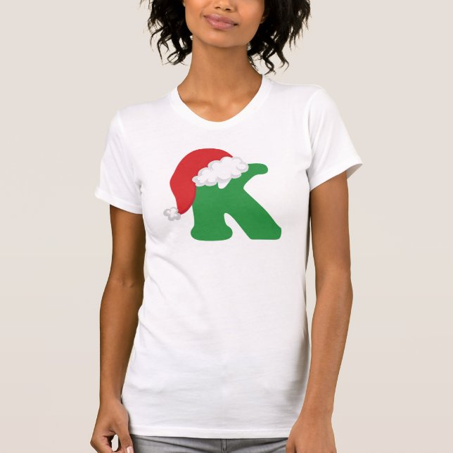 Camisa do alfabeto da letra K do Natal (Frente)