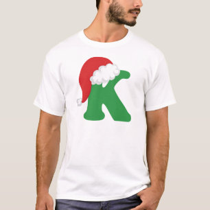Camisa do alfabeto da letra K do Natal