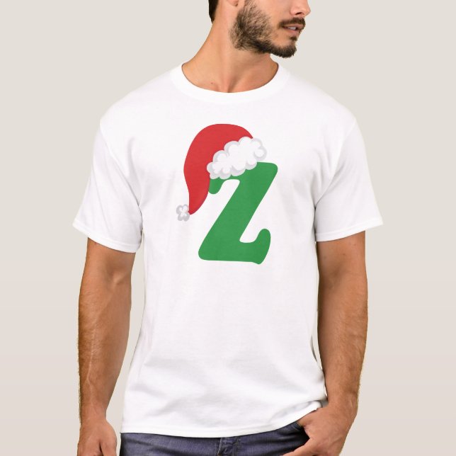Camisa do alfabeto da letra Z do Natal (Frente)