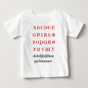 Camisa do alfabeto infantil