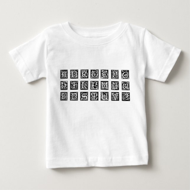 Camisa do alfabeto infantil (Frente)