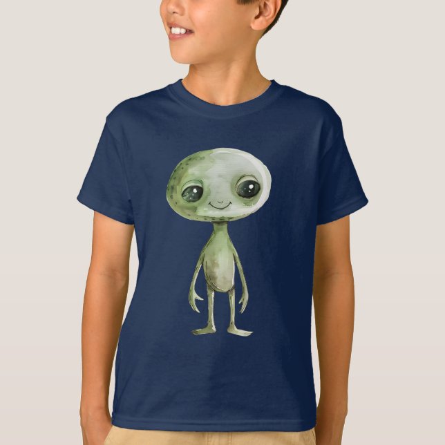 Camisa do Alienígena Marciano Engraçado Verde (Frente)