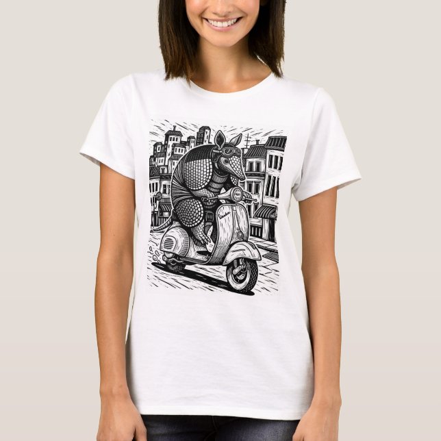Camisa do Amardillo pilotando uma Vespa (Frente)