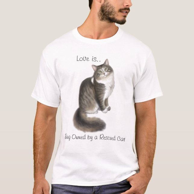 Camisa do amor do gato do salvamento (Frente)