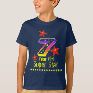 Camisa do aniversário da estrela super 7a para