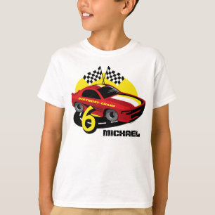 Camisa do aniversário do carro de corridas 6a