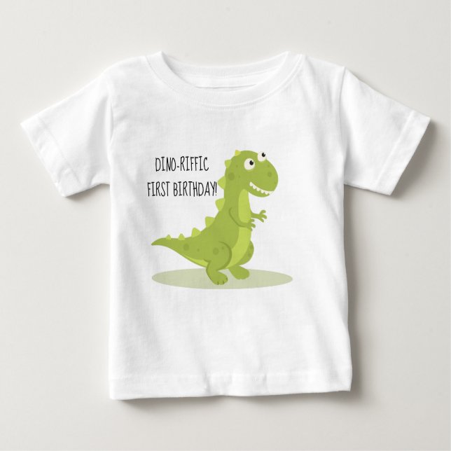 Camisa do aniversário do dinossauro dos miúdos (Frente)