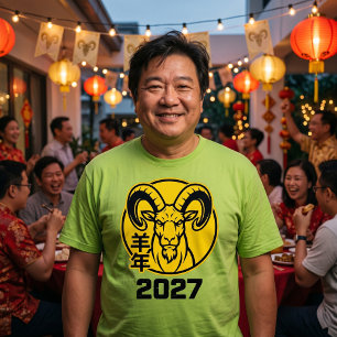 Camisa do Ano do Bode de Fogo 2027 Ano Novo Chinês
