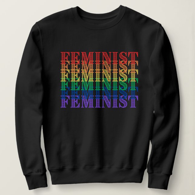 camisa do arco-íris do orgulho feminista (Frente do Design)