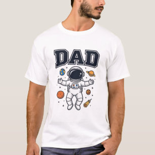Camisa do Astronauta Pai Design de Vetor Espacial_
