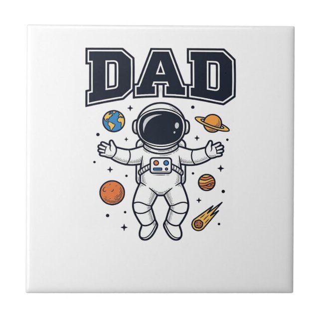 Camisa do Astronauta Pai Design de Vetor Espacial_ (Frente)