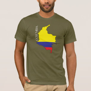 Camisa do Bandeira-Mapa de Colômbia