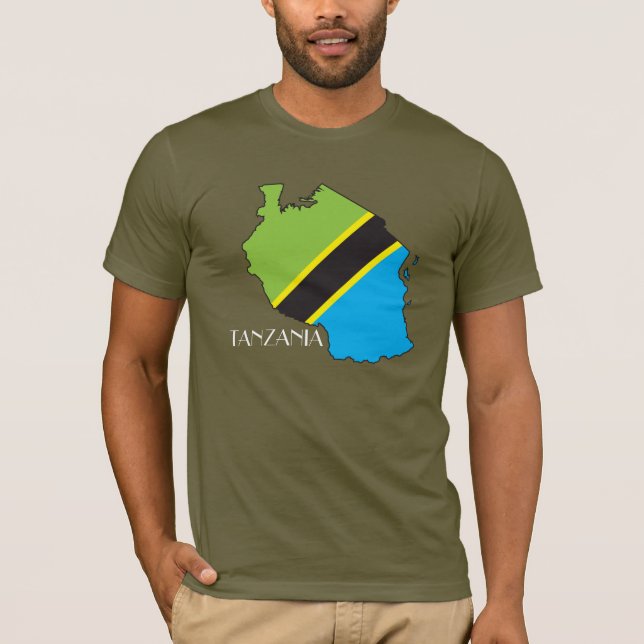 Camisa do Bandeira-Mapa de Tanzânia (Frente)
