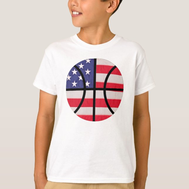 Camisa do basquetebol da bandeira americana (Frente)