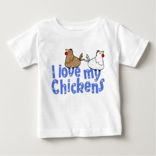 Camisa do bebê das galinhas do amor
