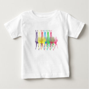 camisa do bebê de 6 cores dos lamas 6