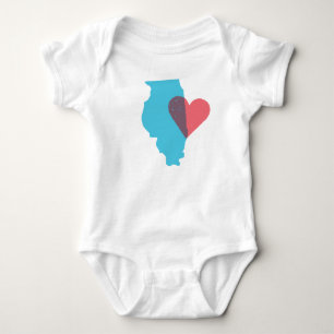 Camisa do bebê do amor do estado de Illinois