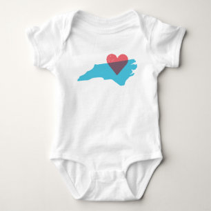 Camisa do bebê do amor do estado de North Carolin