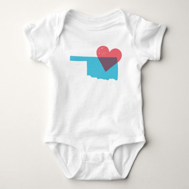 Camisa do bebê do amor do estado de Oklahoma (Frente)
