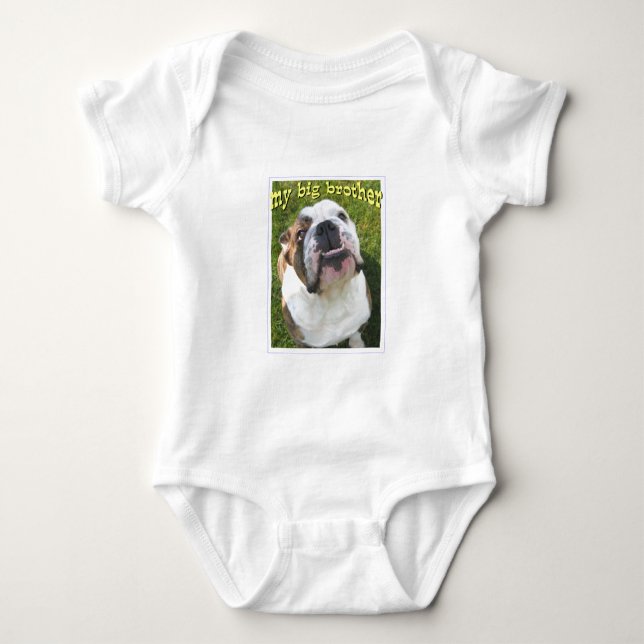 Camisa do bebê do buldogue (Frente)