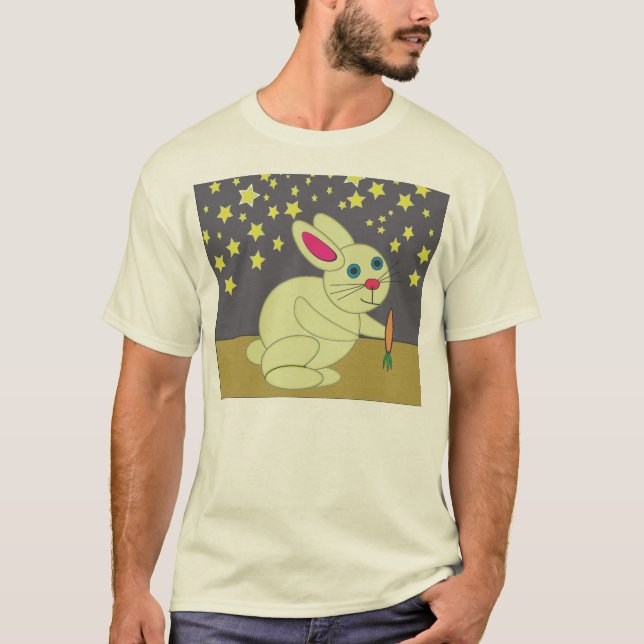 Camisa do bebê do coelho e das estrelas (Frente)
