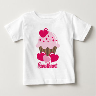 Camisa do bebê do cupcake do querido