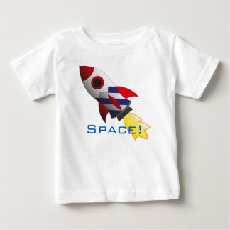 Camisa do bebê do foguete de espaço