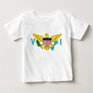 Camisa do bebê T com a bandeira de Virgin Islands