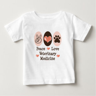 Camisa do bebê T da medicina veterinária do amor