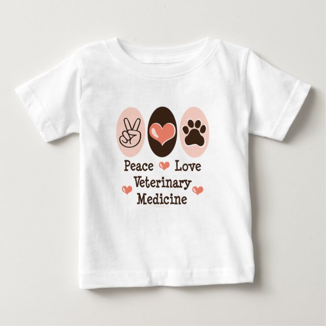 Camisa do bebê T da medicina veterinária do amor (Frente)