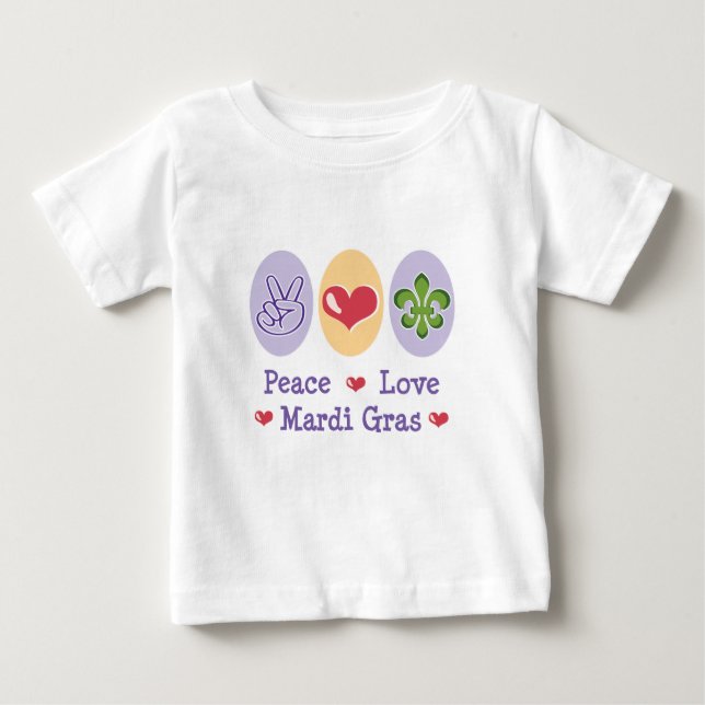 Camisa do bebê T do carnaval do amor da paz (Frente)