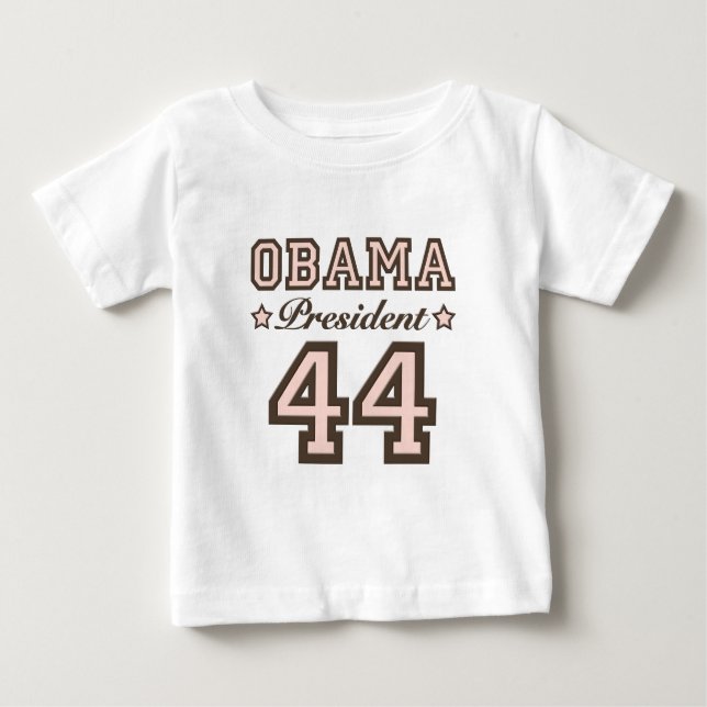 Camisa do bebê T do presidente Obama 44 (Frente)