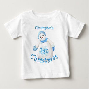 Camisa do boneco de neve do Natal do bebê ?a