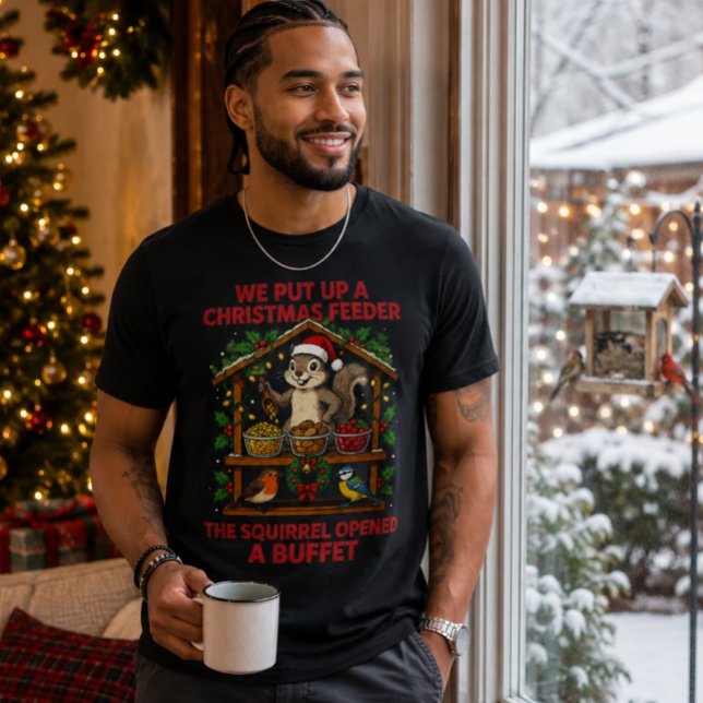 Camisa do Buffet de Esquilo do Comedouro de Natal (Christmas Squirrel Buffet T-Shirt 🎄🐿️)