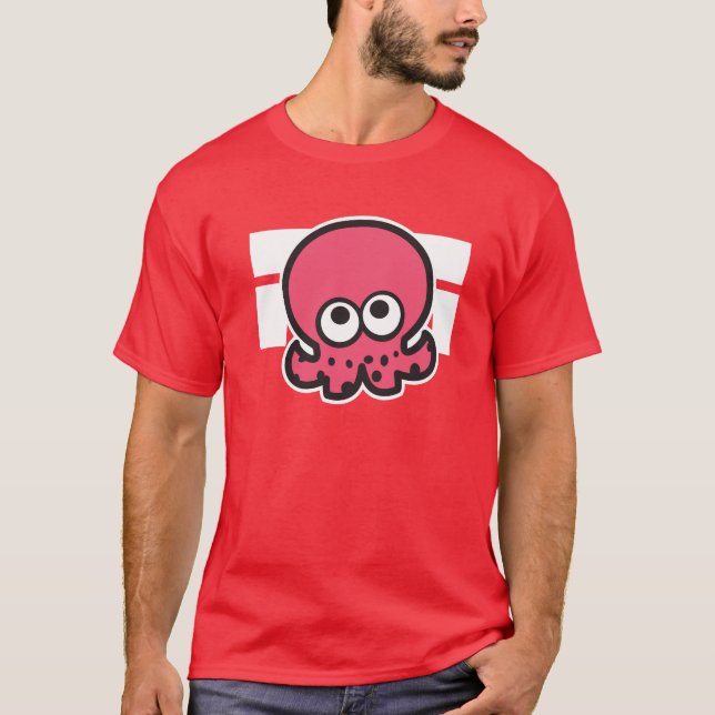 Camisa do calamar de Splatoon com do design parte (Frente)
