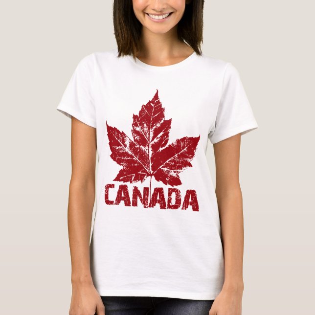 Camisa do Canadá das mulheres mais a camisa de (Frente)