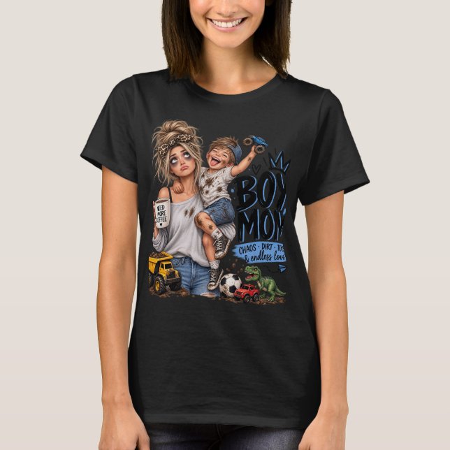 Camisa do Caos da Mãe de Menino Engraçado | Café d (Frente)