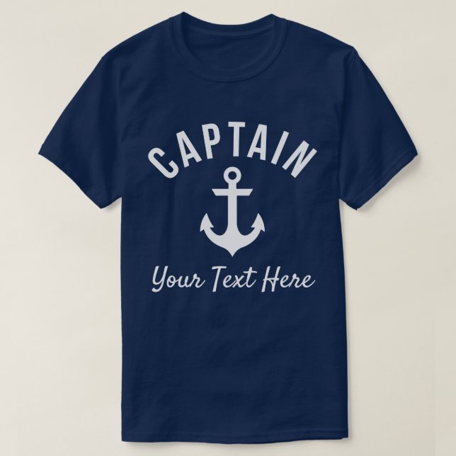 Camisa do Capitão do Barco Personalizável Engraçad (Frente do Design)