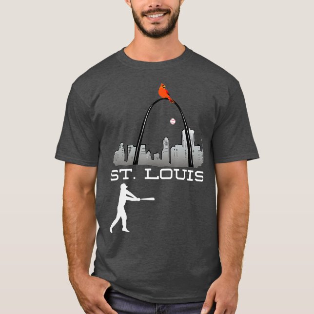 Camisa do Cardeal Vermelho do santo Louis Skyline  (Frente)