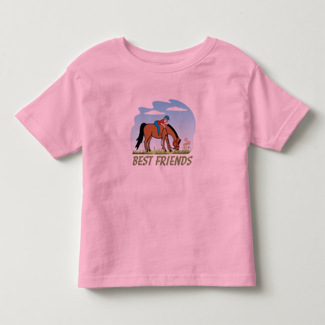Camisa do cavalo dos melhores amigos para miúdos (Frente)