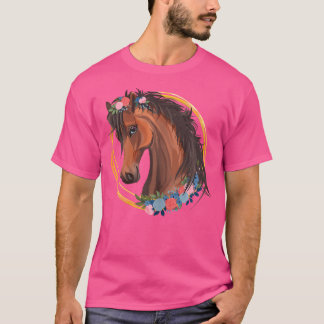Camisa do Cavalo Lover Meninas Horseback Andando E