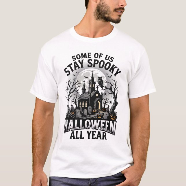 Camisa do Cemitério de Halloween para Fãs da Tempo (Frente)