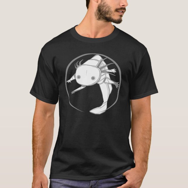 Camisa do círculo T do Axolotl ColorsONLY escuro (Frente)