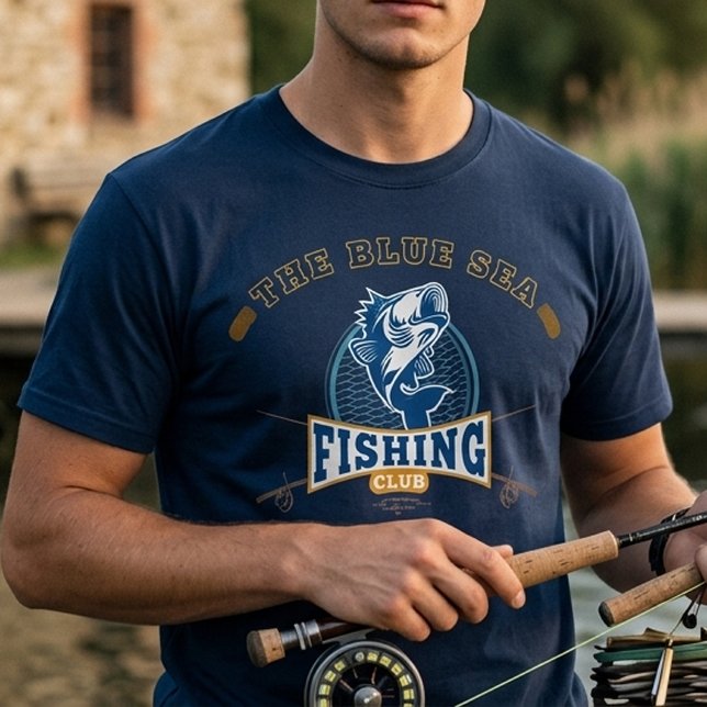 Camisa do Clube de Pesca Nome do Barco (Personalized Boat Name Fishing Club Fisherman T-Shirt)