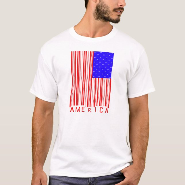 Camisa do código de barras de América (Frente)