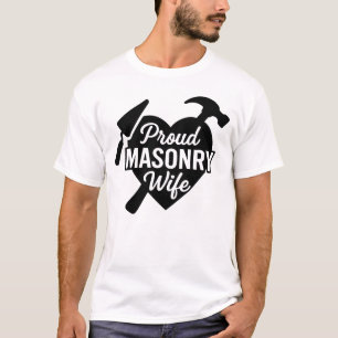 Camisa do Coração da Esposa Orgulhosa de Alvenaria