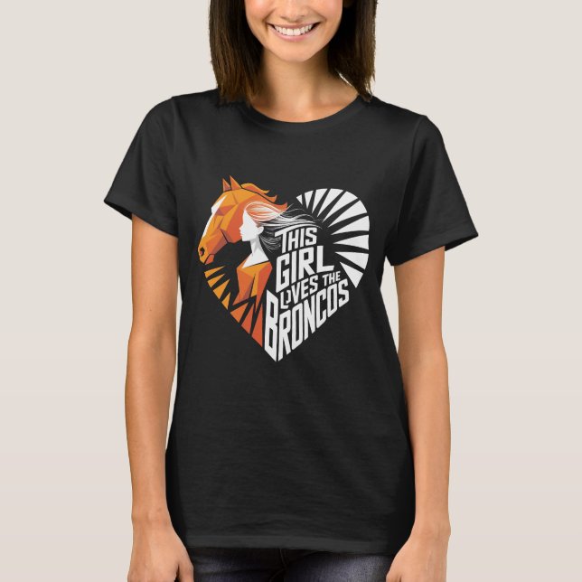 Camisa do Coração da Garota de Futebol de Denver D (Frente)