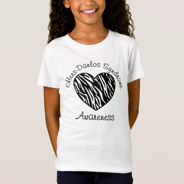 Camisa do coração da zebra da consciência da (Frente)