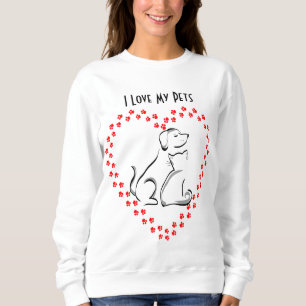 Camisa do coração de Pawprint do cão & do gato