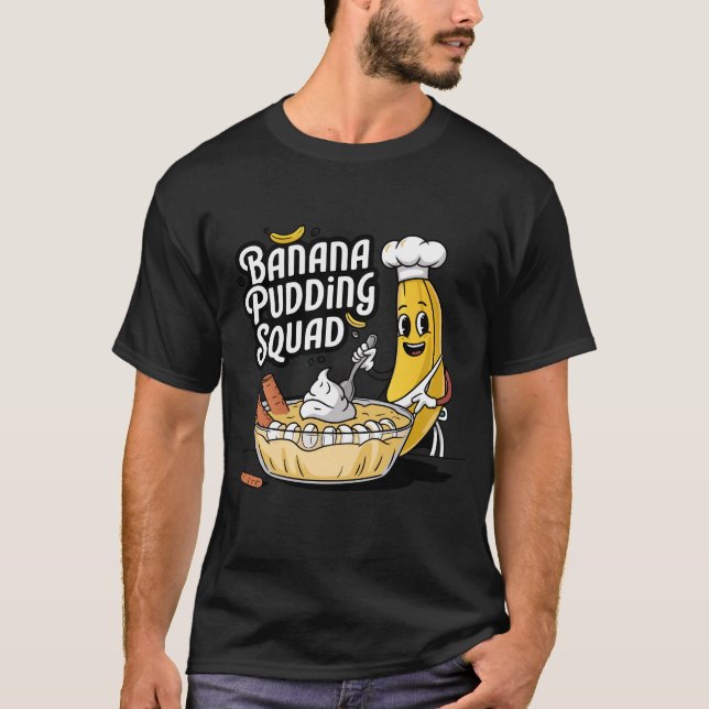 Camisa do Cozinhar do trevo da Banana Pudim T-Shir (Frente)